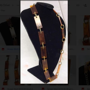 Vintage Tortoise Necklace - Tortoise Shell Chunky Celluloid Link Belt or Necklace
