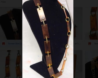 Vintage Tortoise Necklace - Tortoise Shell Chunky Celluloid Link Belt or Necklace