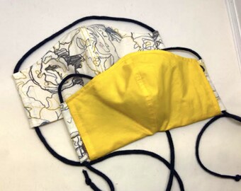 FACE MASK COVER - Reversible, Washable, Reusable, Breathable with Pocket Filter & Adjustable Straps