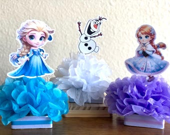 Frozen miniature centerpieces, Elsa party girls party, birthday party,frozen decorations