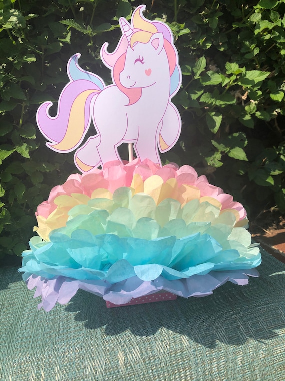 Sumind Unicorn Party Decorations 9-Piece Set - Rainbow Cloud Honeycomb Centerpieces For Birthday Parties
