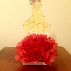 beauty and the beast decorations, beauty and the beast centerpieces, Belle centerpiece, beauty and the beast party, birthday party decor image 2