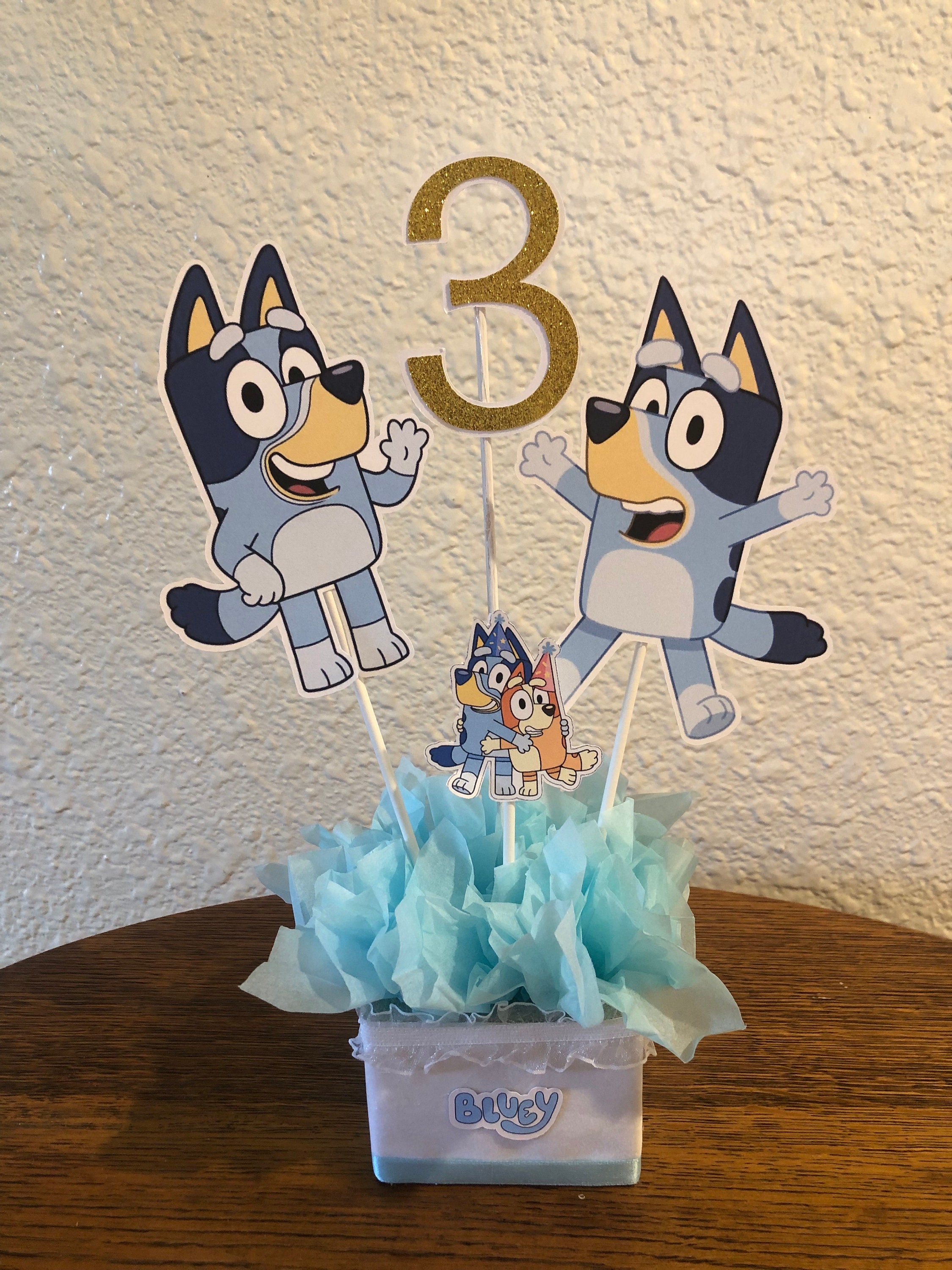 Bluey Tissue Flower Centerpiece