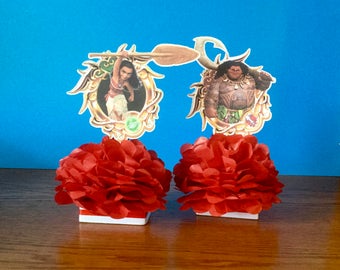 Moana & Maui Party Centerpiece: Girls Birthday Decorations