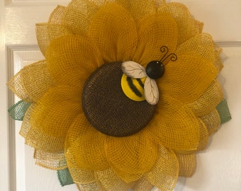 Wreath, sunflower wreath, door decoration, spring wreath