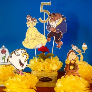 Beauty and the Beast party, beauty and the beast centerpieces, beauty and the beast decorations, birthday party decorations, birthday party image 1