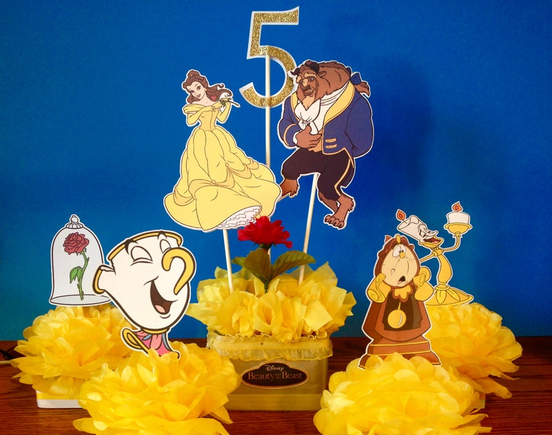 Beauty and the Beast party, beauty and the beast centerpieces, beauty and the beast decorations, birthday party decorations, birthday party image 1