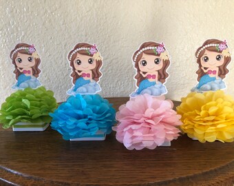 Mermaid Party Centerpieces: Mini Tissue Flower Decorations