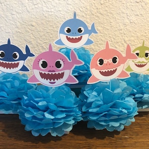 Boy baby shark, baby shark centerpieces, boy birthday decoration, baby boy shower decoration, shark party