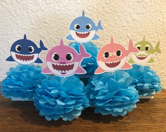 Boy Baby Shark, Baby Shark Centerpieces, Boy Birthday Decoration