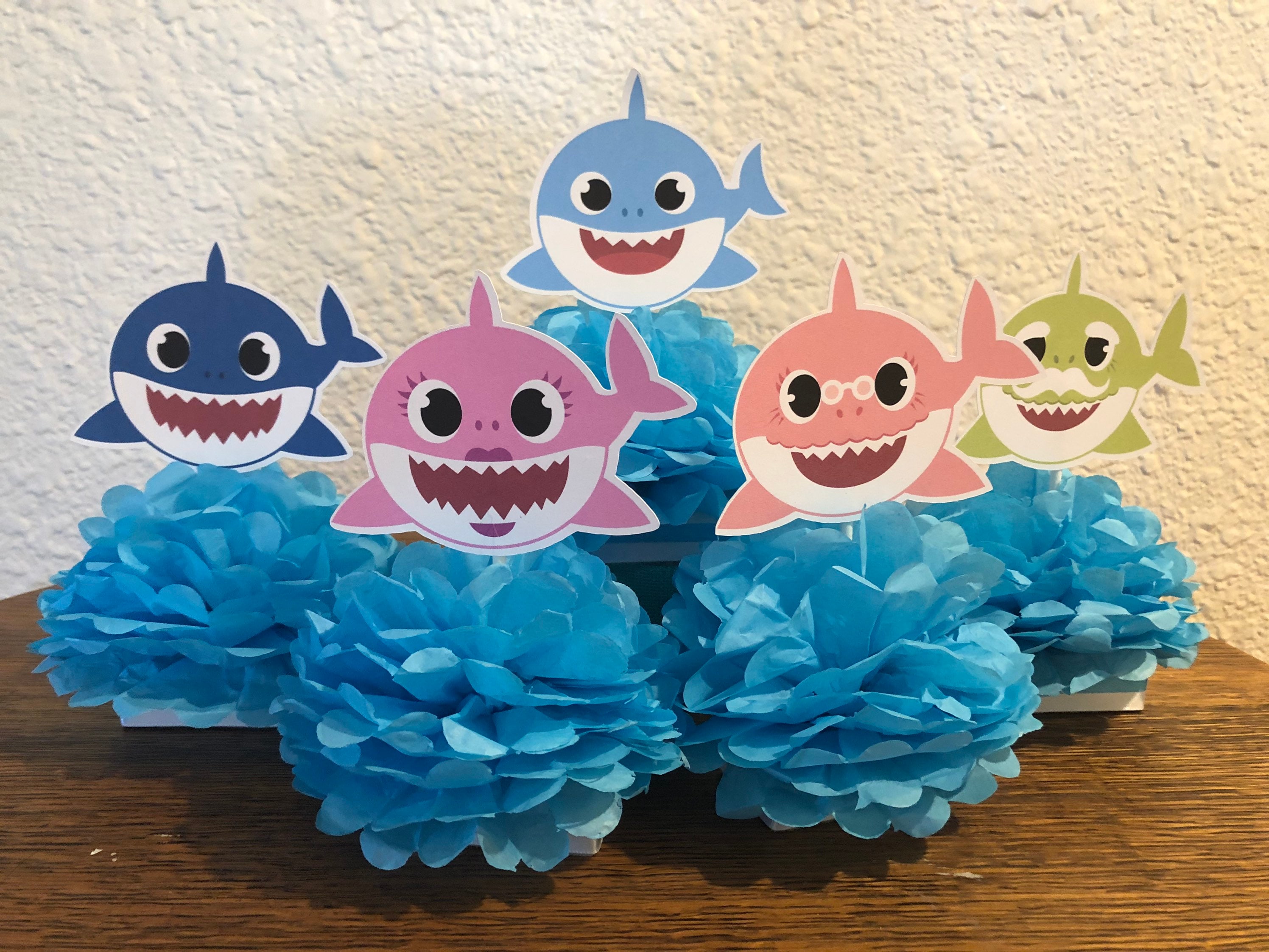 Boy baby shark baby shark centerpieces boy birthday decoration baby boy shower decoration shark party