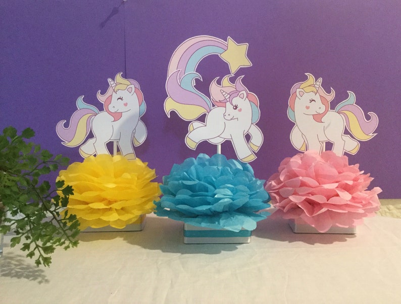 unicorn party, unicorn centerpieces, unicorn decorations, unicorn party, birthday party decorations, image 1