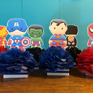 little  hero, little  hero decorations, super hero decoration ,super hero centerpieces, boys first birthday, super hero party,