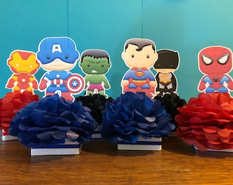 little  hero, little  hero decorations, super hero decoration ,super hero centerpieces, boys first birthday, super hero party,