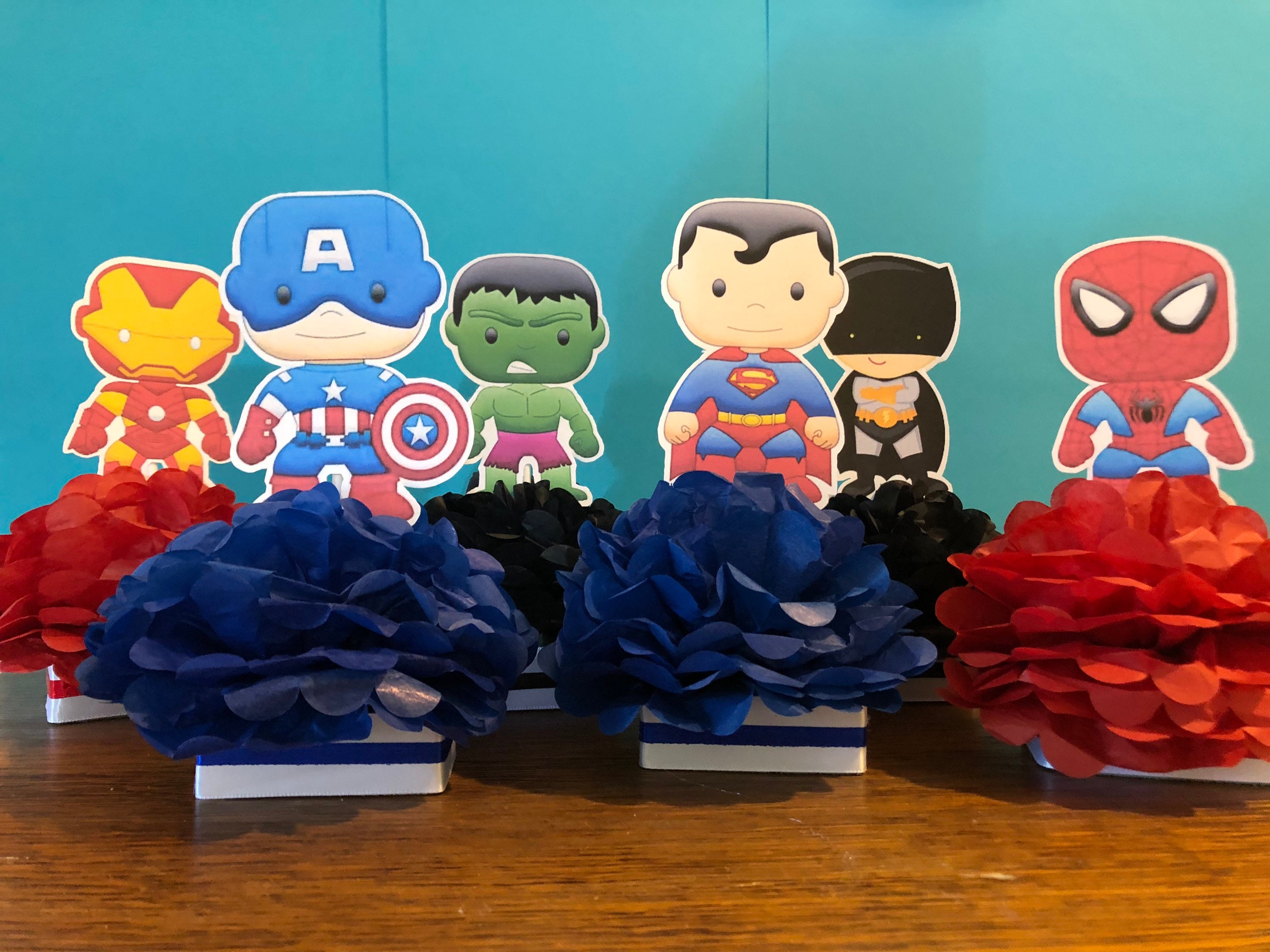 little  hero, little  hero decorations, super hero decoration ,super hero centerpieces, boys first birthday, super hero party,