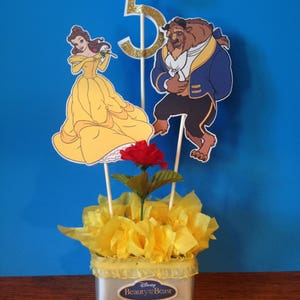 Beauty and the Beast party, beauty and the beast centerpieces, beauty and the beast decorations, birthday party decorations, birthday party image 2