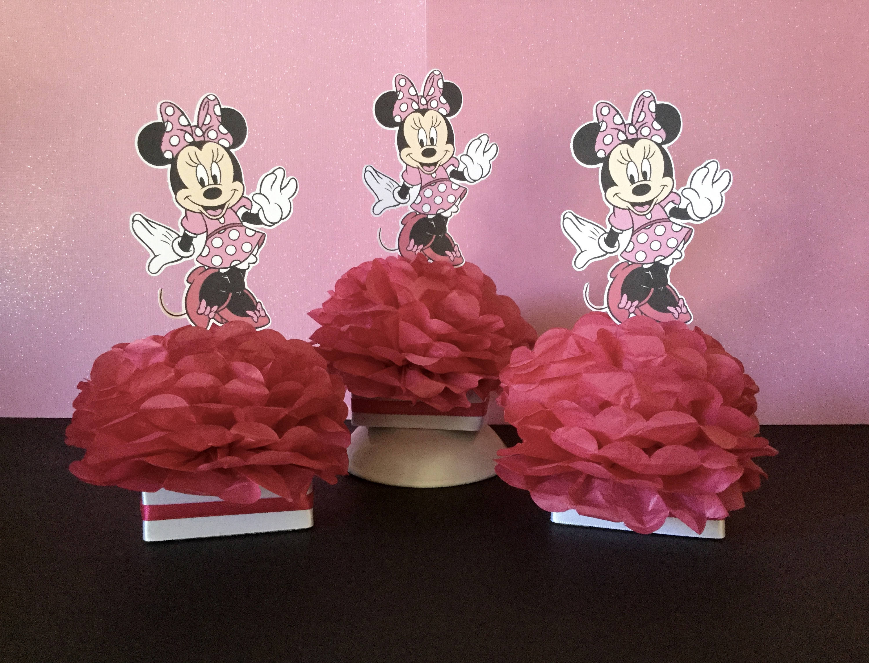 Minnie Mouse Party Centerpiece: Pink Birthday Decorations - Etsy, image size:3000x2290