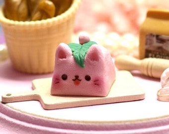 pink mochi cat keycap - Artisan Key Cap - cute keycap - kawaii keycaps - pink cat