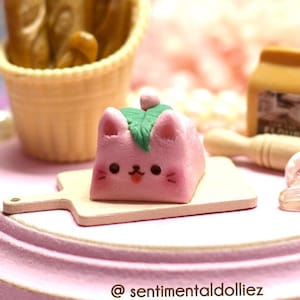 Pink Mochi Cat Artisan Keycap - Kawaii Keyboard Accessory