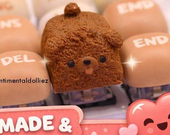Labradoodle keycap - schattige hond ambachtelijke keycap - pluizige puppy keycap - kawaii toetsenbord keycap mechanisch toetsenbord cadeau - hondenliefhebber cadeau-STANDALONE