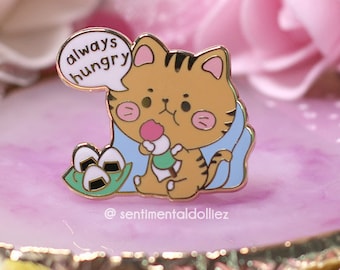 cat pin , kawaii cat enamel pin, cute kitty hard enamel pin, pastel cat pin, angry cat pin, foodie cat pin