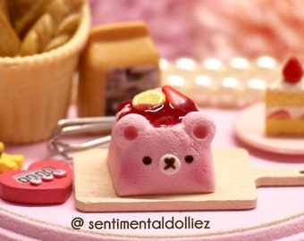 pink fruity jelly bear Artisan Keycap - Kawaii Bear- Artisan Key Cap - cute keycaps - keyboard accessories - bear keycaps