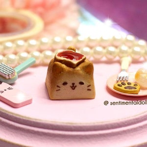 Strawberry Jelly cat artisan keycap  - Kawaii Cat - Artisan Key Cap - cute keycaps - keyboard accessories