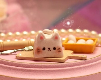 White Kawaii Cat - Artisan Key Cap - keycaps - keyboard accessories