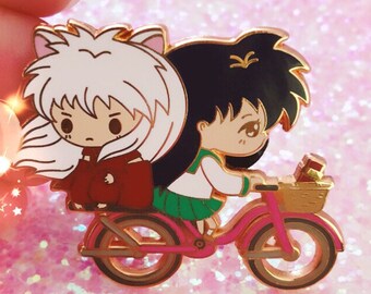 kawaii anime couple enamel pins , enamel pins, forest spirit enamel pins, kawaii enamel pins, hard enamel pins, ready to ship