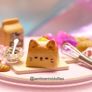 Breakfast Bread Egg Cat - Artisan Key Cap - cute keycap