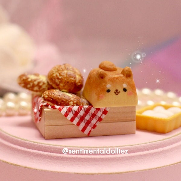 Bread Shiba- Artisan Key Cap - kawaii keycaps