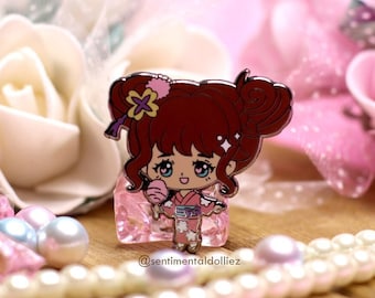 Pin de esmalte Chibi Yukata: Moda de bollos dobles kawaii