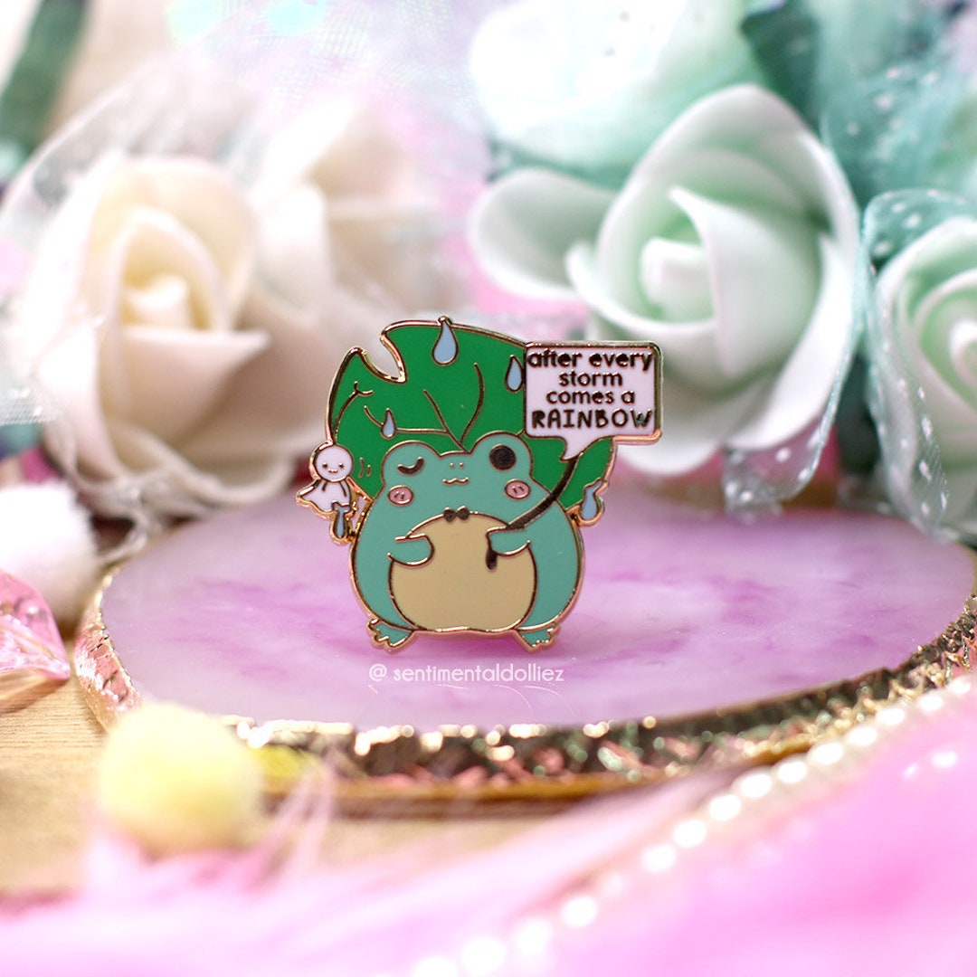 Kawaii Frog Hard Enamel Pin: Rainy Day Teru Teru Bozu - Etsy