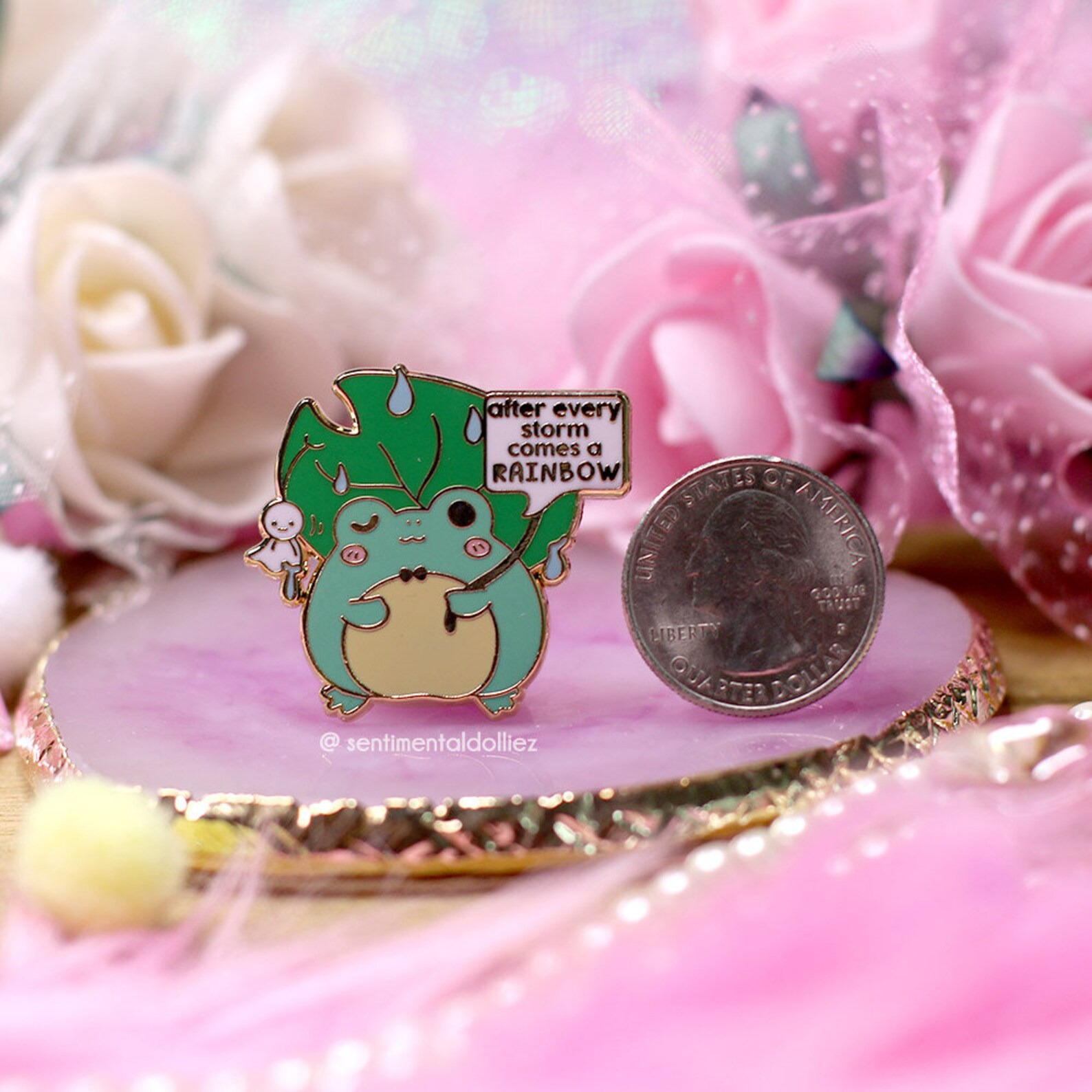 Kawaii Frog Hard Enamel Pin: Rainy Day Teru Teru Bozu - Etsy