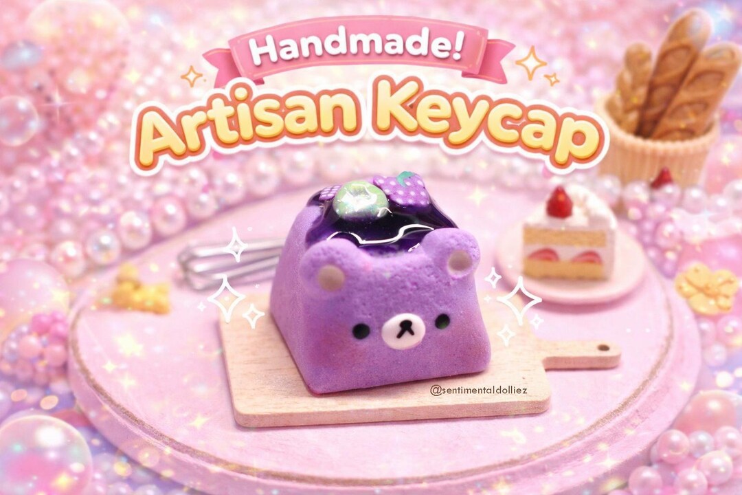 Bear Artisan Keycap – Cute Dessert Bear Keycap With Jam, Kawaii ...