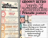 Levels of Understanding Posters, Retro Groovy Classroom Decor, Classroom Calendar, Classroom Printables, Back to School, Classroom Setup