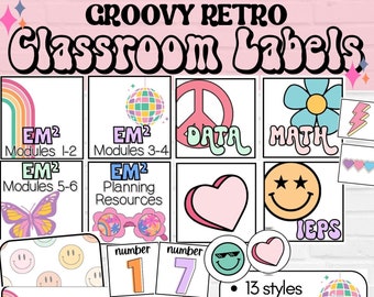 Groovy Classroom Decor Labels - Etsy