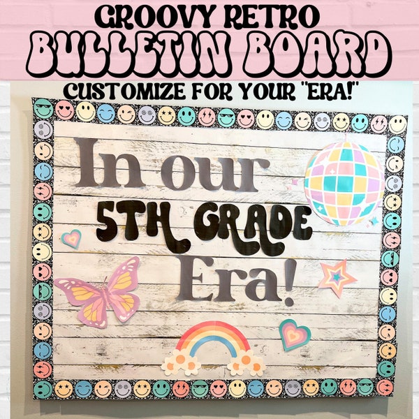 In My Era Bulletin Board Kit Retro Groovy Classroom Decor, Classroom Printables, Back to School, Bulletin Board Kit,  Printables