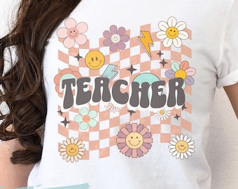 Camisa de maestro a cuadros retro, camiseta de maestro, nuevo regalo de maestro, camisa de regreso a la escuela, apreciación del maestro, camisa de enseñanza