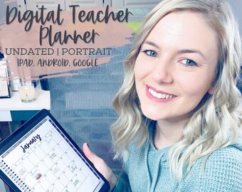 Digital Teacher Planner | UNDATED Digital Planner | Portrait Digital Planner | Teacher planner for Goodnotes, Teacher planner for ipad