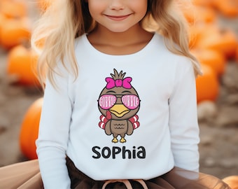 Thanksgiving Turkey Name Shirt, Custom Toddler Thanksgiving Shirt, Toddler Thanksgiving Tee, Spooky Toddler Thanksgiving Tshirt with Name