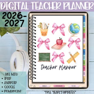 Digital Teacher Planner | Digital Teacher Planner for Goodnotes| 2026-2027 | PORTRAIT digital planner | Notability | Noteshelf | Teacher