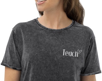 Camisa de enseñanza bordada, camisas de maestro, camisa de maestro de regalo de maestro para mujeres, regalos de maestro, camisa de maestro de primaria, camiseta de maestro lindo