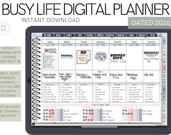 Digital Planner, Digital Planner For Busy Life Moms, Digital Planner 2026, 2026 Digital Planner, GoodNotes Planner, Dated Digital Planner