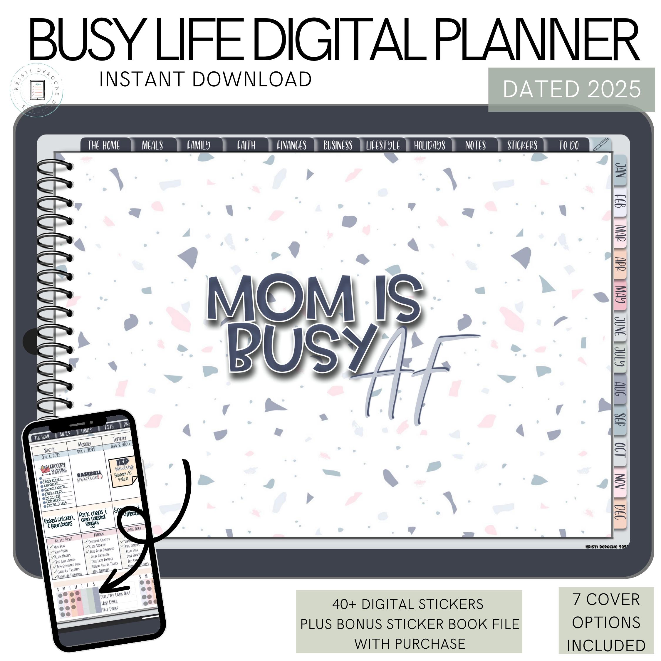 Digital Planner, Digital Planner For Busy Life Moms, Digital Planner 2025, 2025 Digital Planner, GoodNotes Planner, Dated Digital Planner