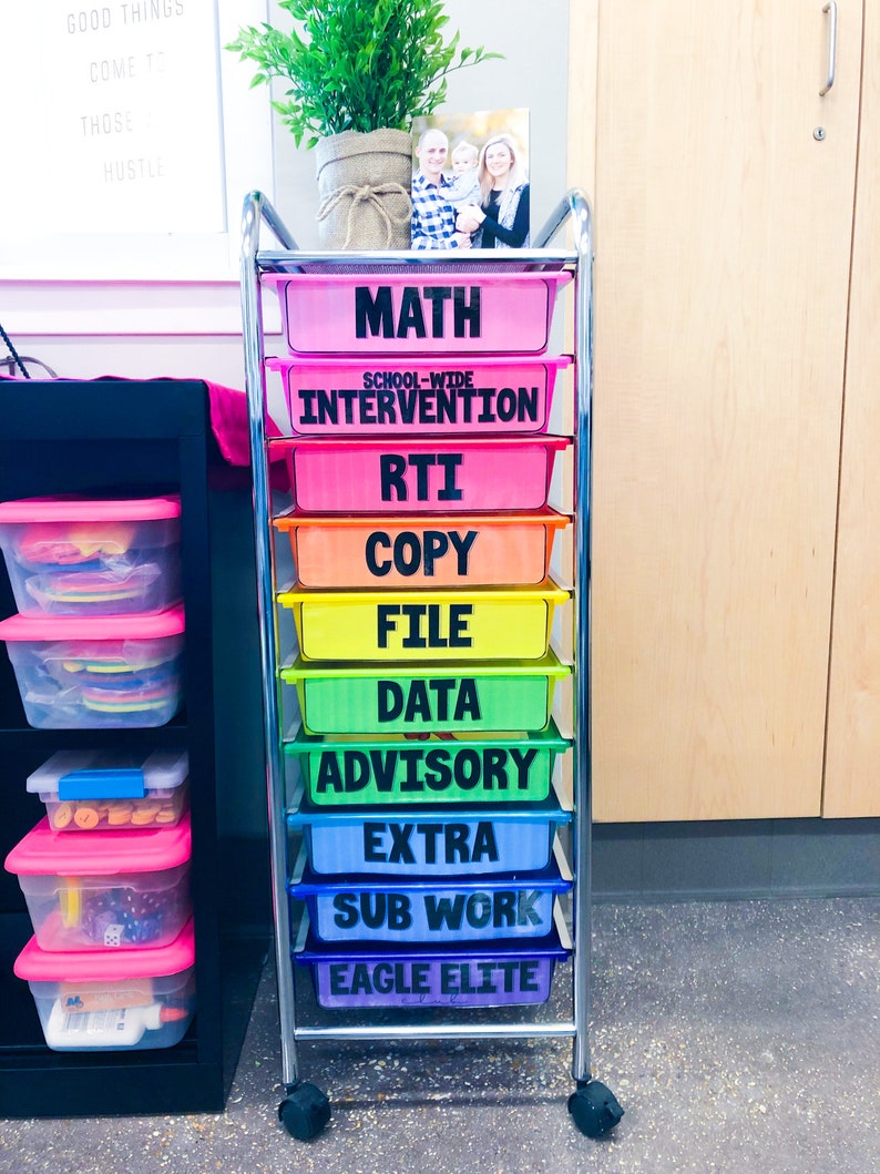 10 Drawer Cart Labels Editable Etsy