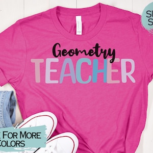 Tshirt insegnante di geometria, insegnante di scuola superiore, insegnante di geometria della scuola superiore, regalo insegnante per insegnante di scuola superiore