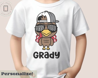 Thanksgiving Turkey Name Shirt, Custom Toddler Thanksgiving Shirt, Toddler Thanksgiving Tee, Spooky Toddler Thanksgiving Tshirt with Name