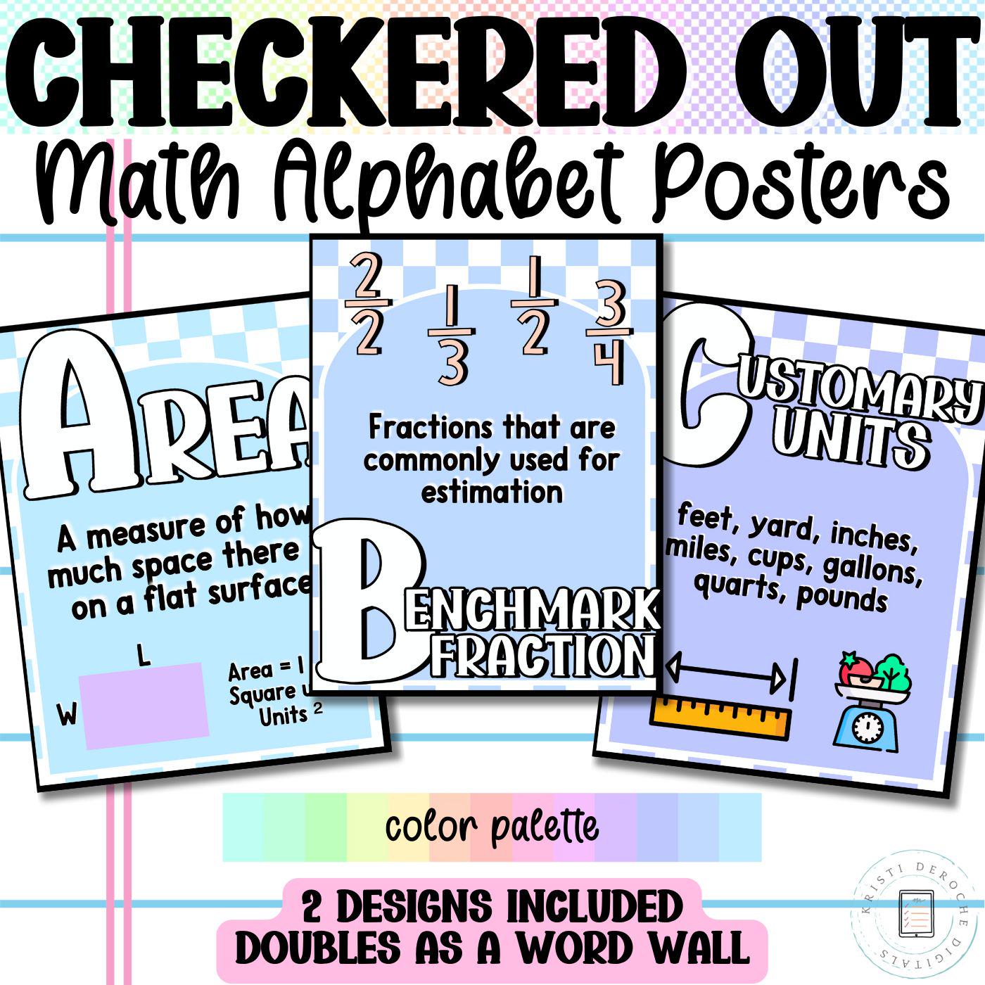 Chequered Math Book Classroom Math Alphabet, Checkered Out Classroom Decor, Classroom ...