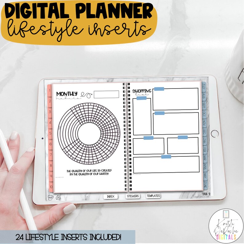 Digital Planner Inserts Lifestyle Use With Ipad Tablet Etsy